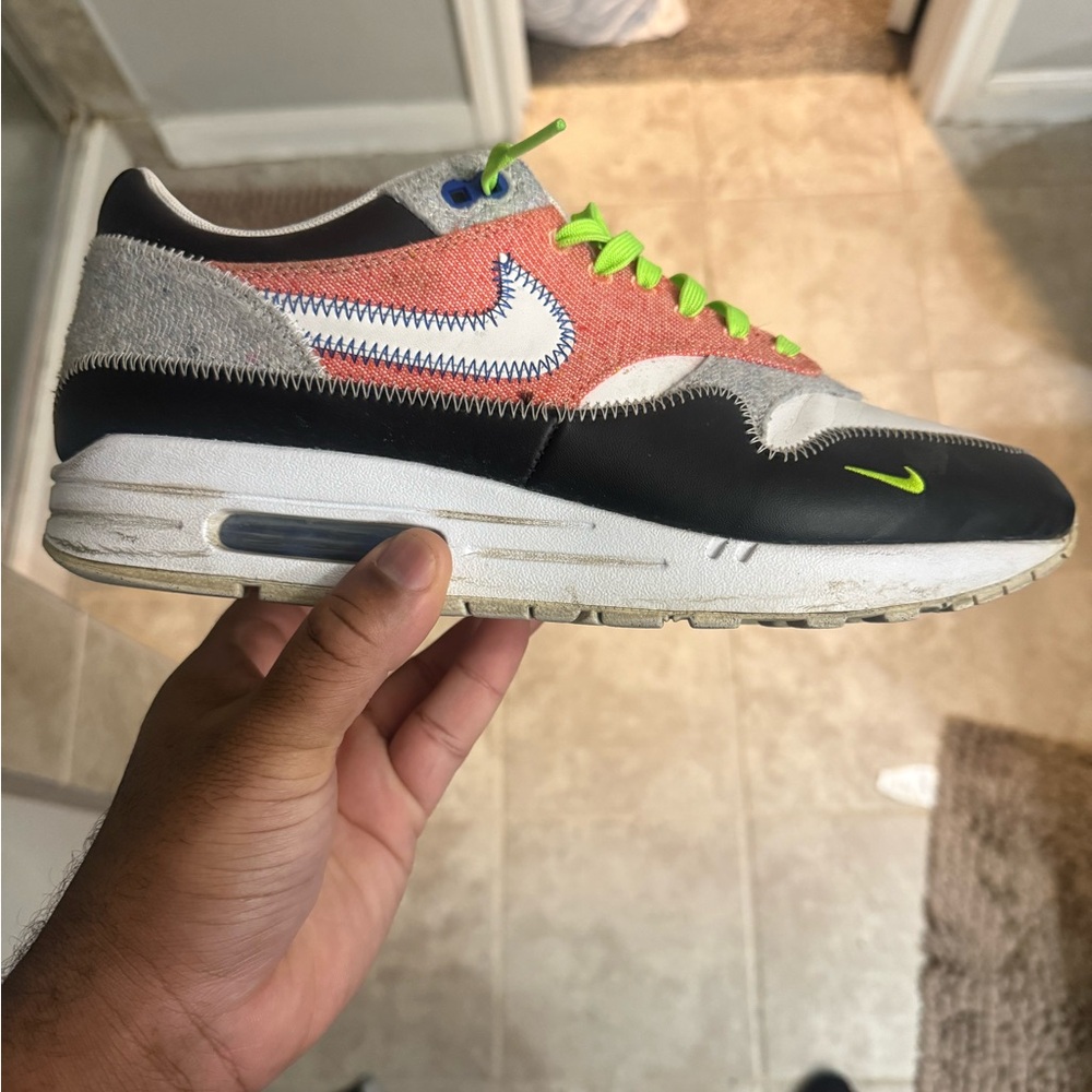 Nike Air Max with Black, White, and Neon Accents